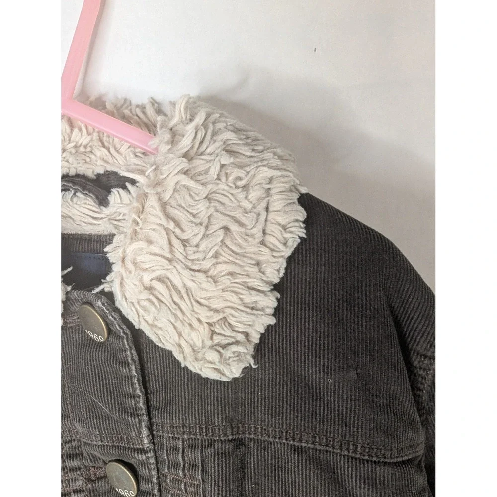 GapKids 1969 Corduroy Sherpa Lined Trucker Jacket‎ Brown Grey Kids Medium 8
